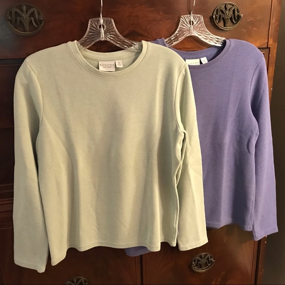 Sonoma Soft & Cozy Lavender & Mint Green Long Sleeve Tops Bundle of 2 - Picture 2 of 2